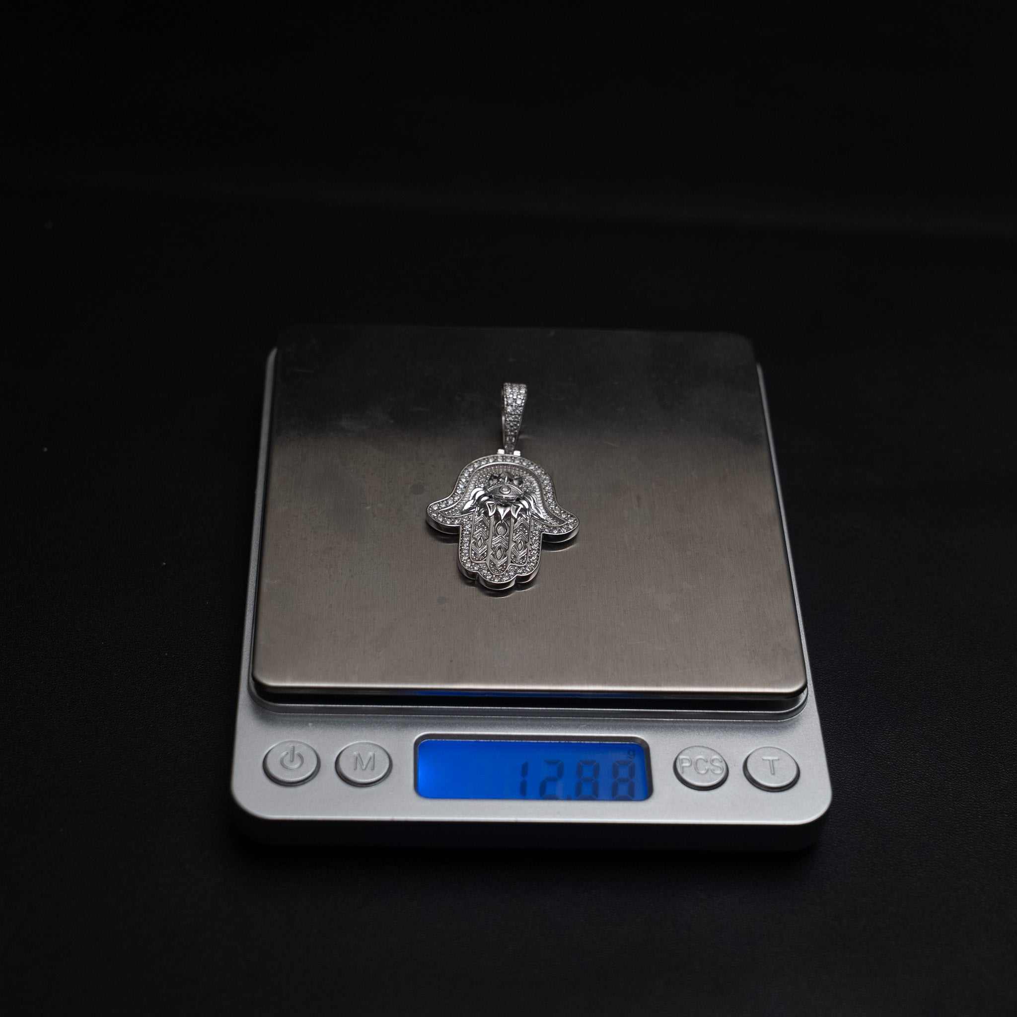 Hand of Fatima - Moissanite 925 Sterling Silver Pendant