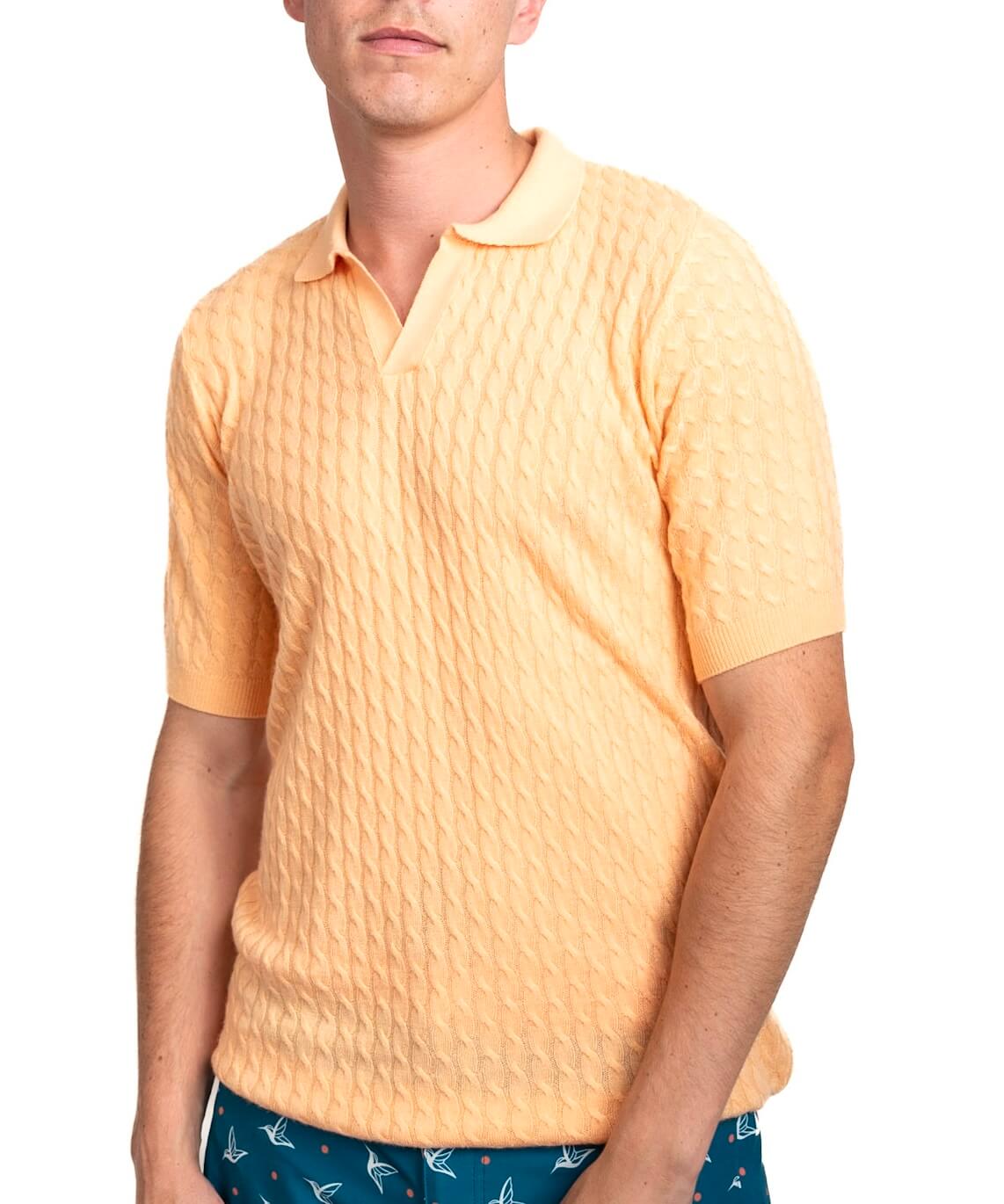 Cashmere Feel Polo Shirt | Orange Creme
