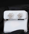 Moissanite Cross Stud Earrings 925 Sterling Silver Screw Back