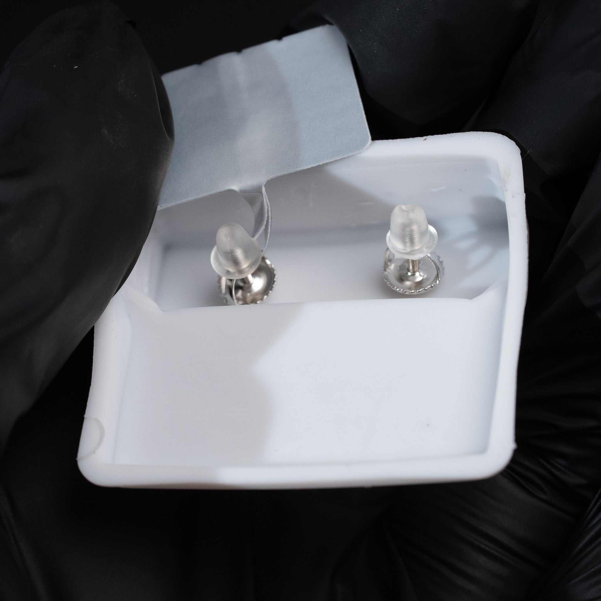 Moissanite Cross Stud Earrings 925 Sterling Silver Screw Back