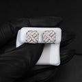 Moissanite Square Stud Earrings 925 Sterling Silver Screw Back