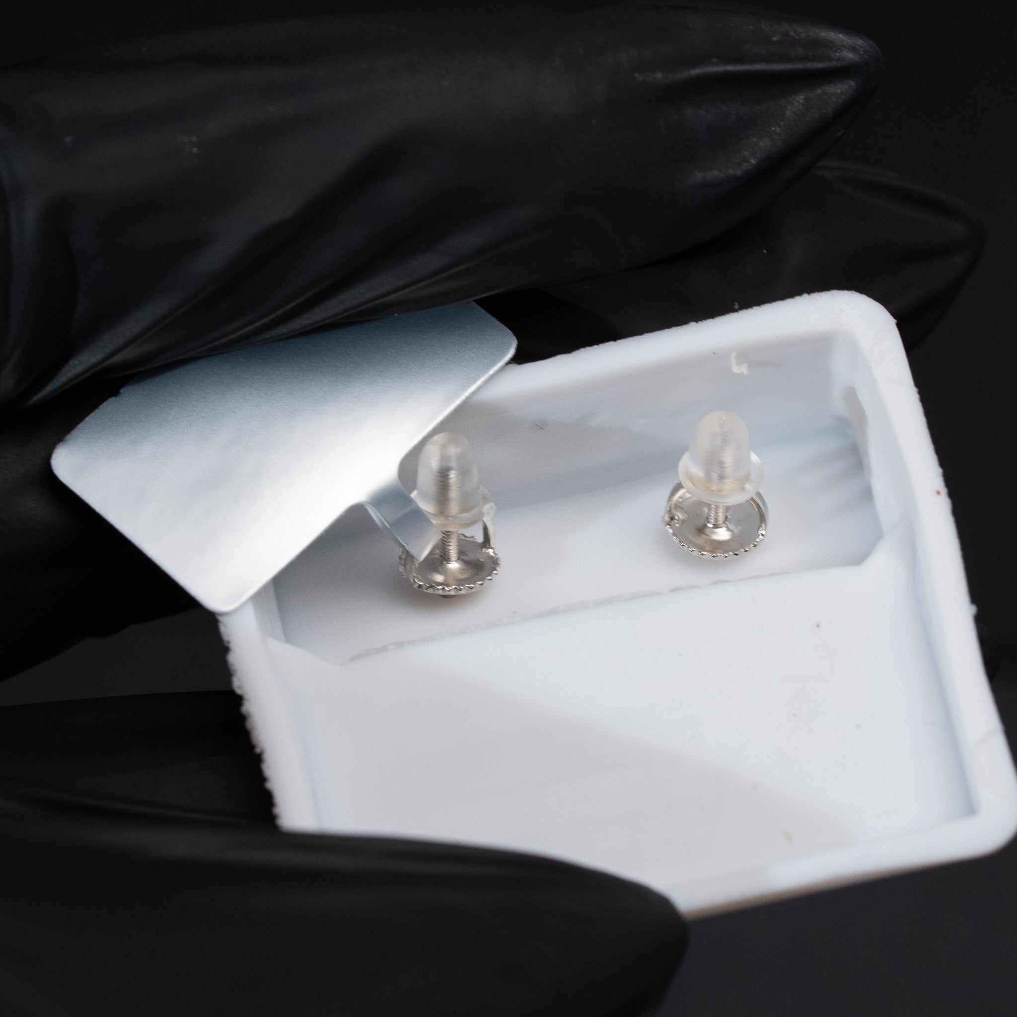 Moissanite Flower Clover Stud Earrings 925 Sterling Silver Screw Back