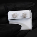 Moissanite Flower Stud Earrings 925 Sterling Silver Screw Back
