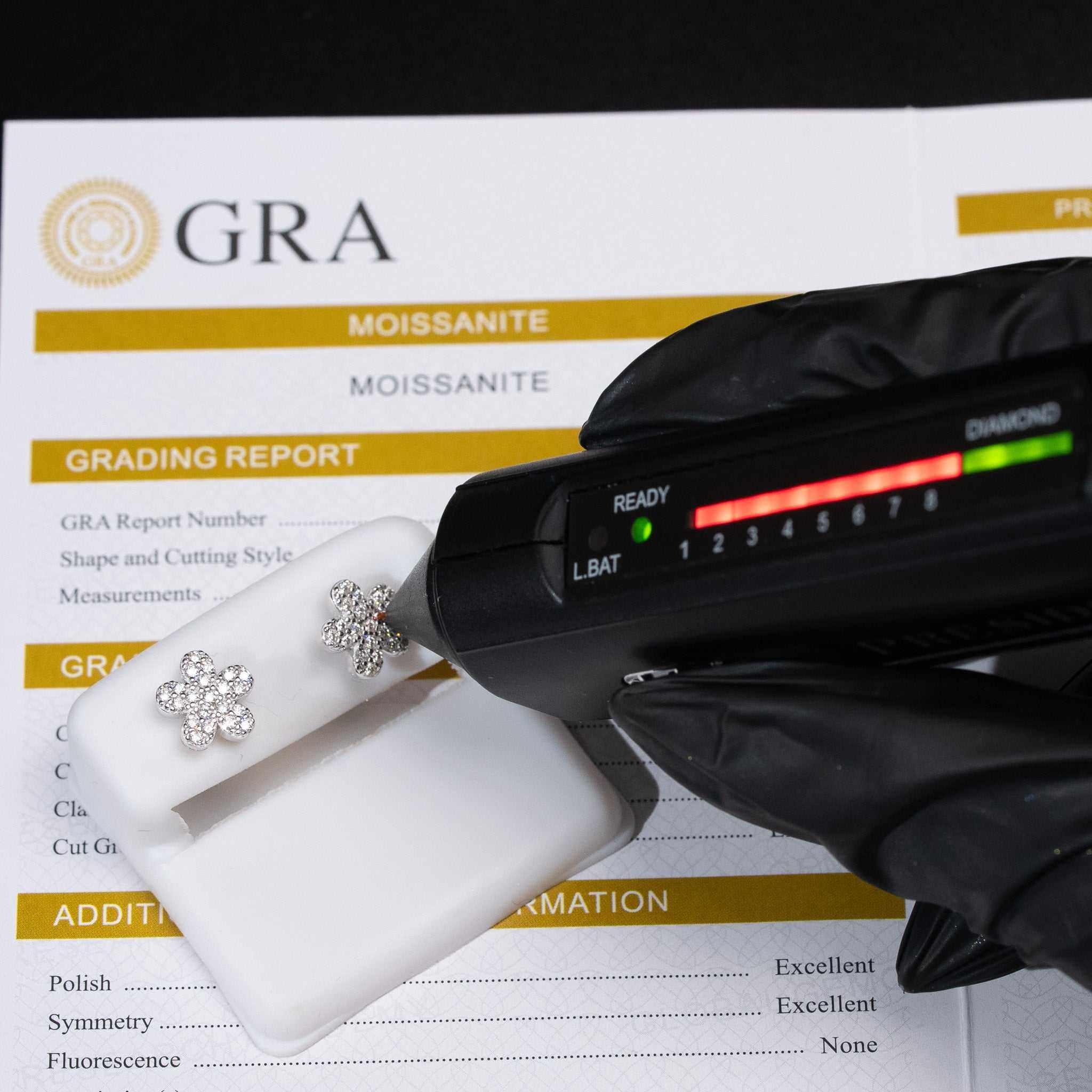 Moissanite Flower Stud Earrings 925 Sterling Silver Screw Back