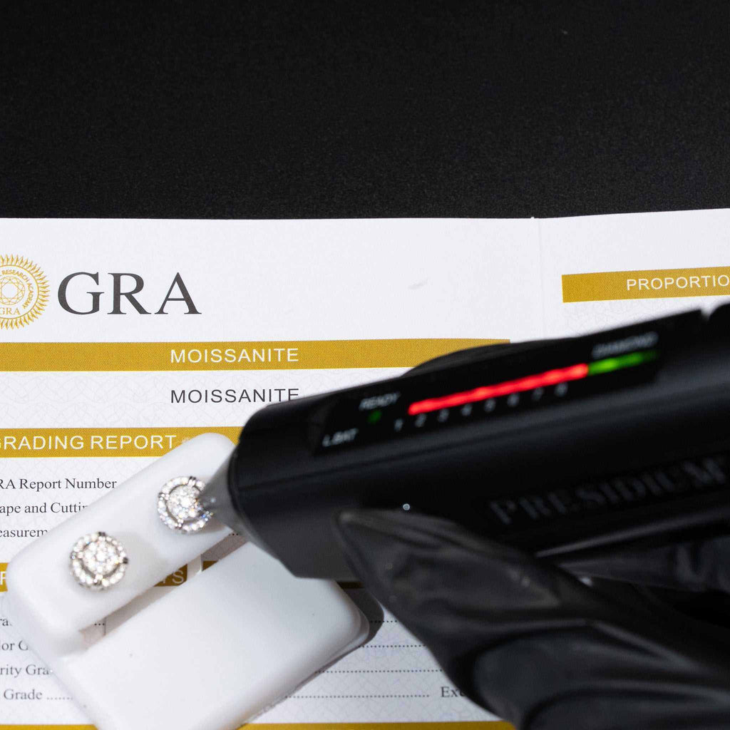 Moissanite Round Halo Stud Earrings 925 Sterling Silver Screw Back