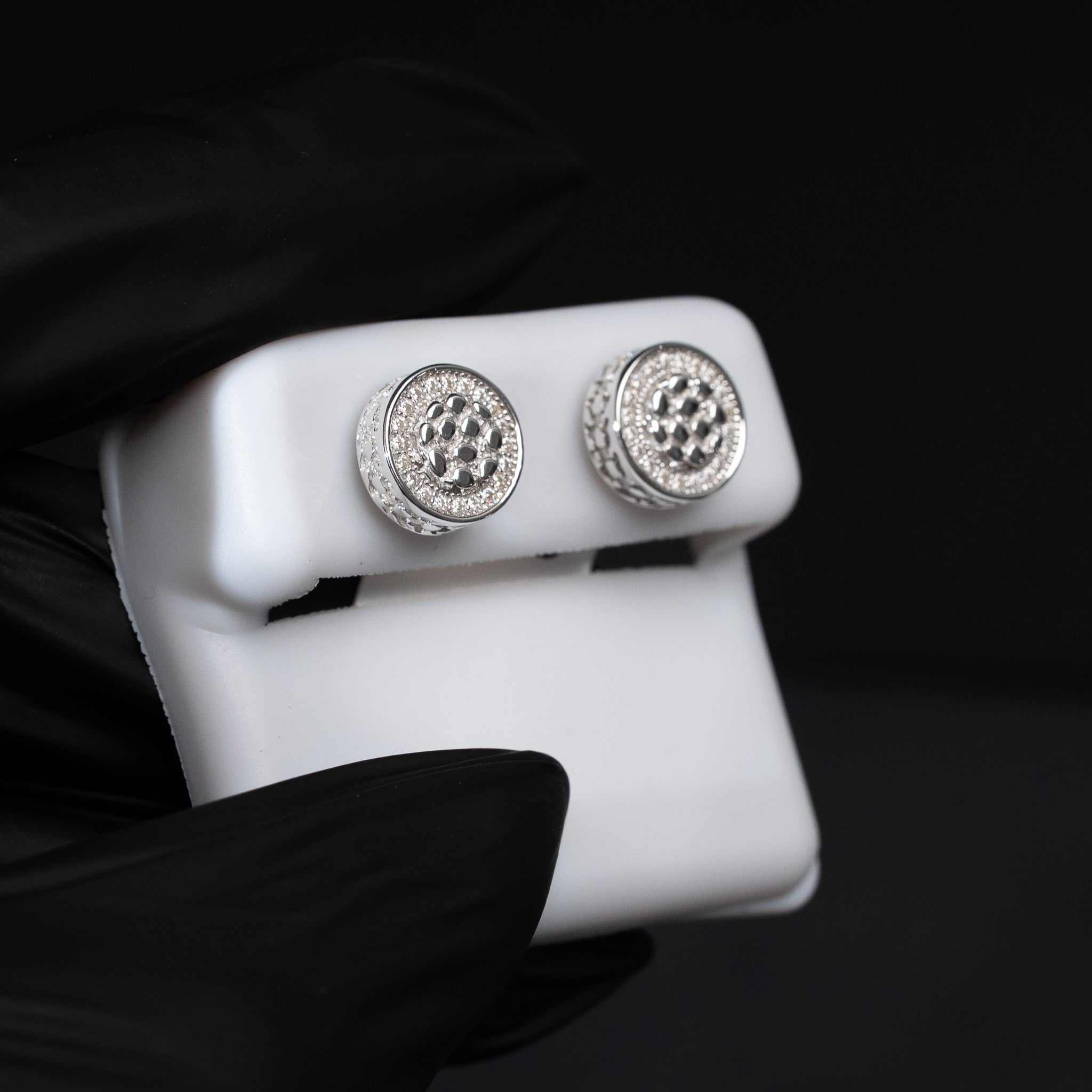 Moissanite Round Nugget Stud Earrings 925 Sterling Silver Screw Back