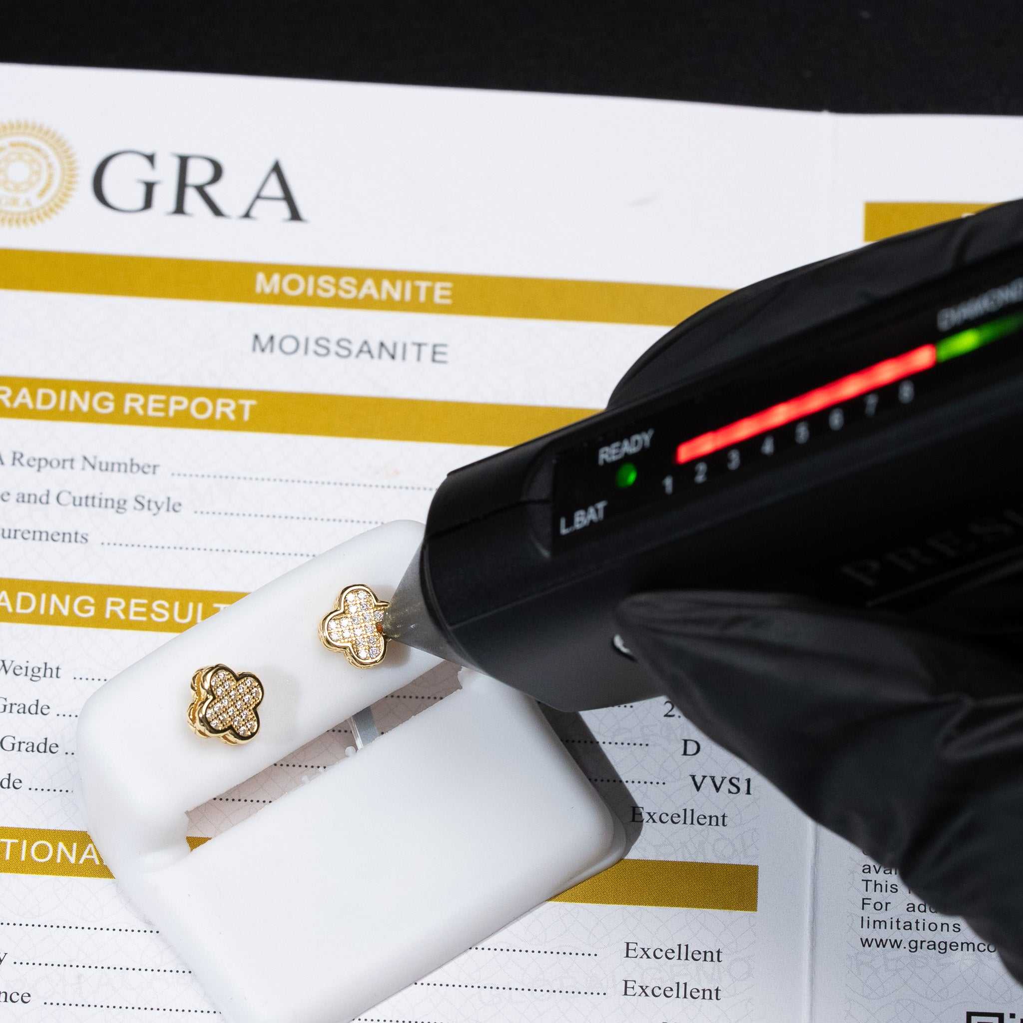 Moissanite Clover Stud Earrings 925 Sterling Silver Screw Back