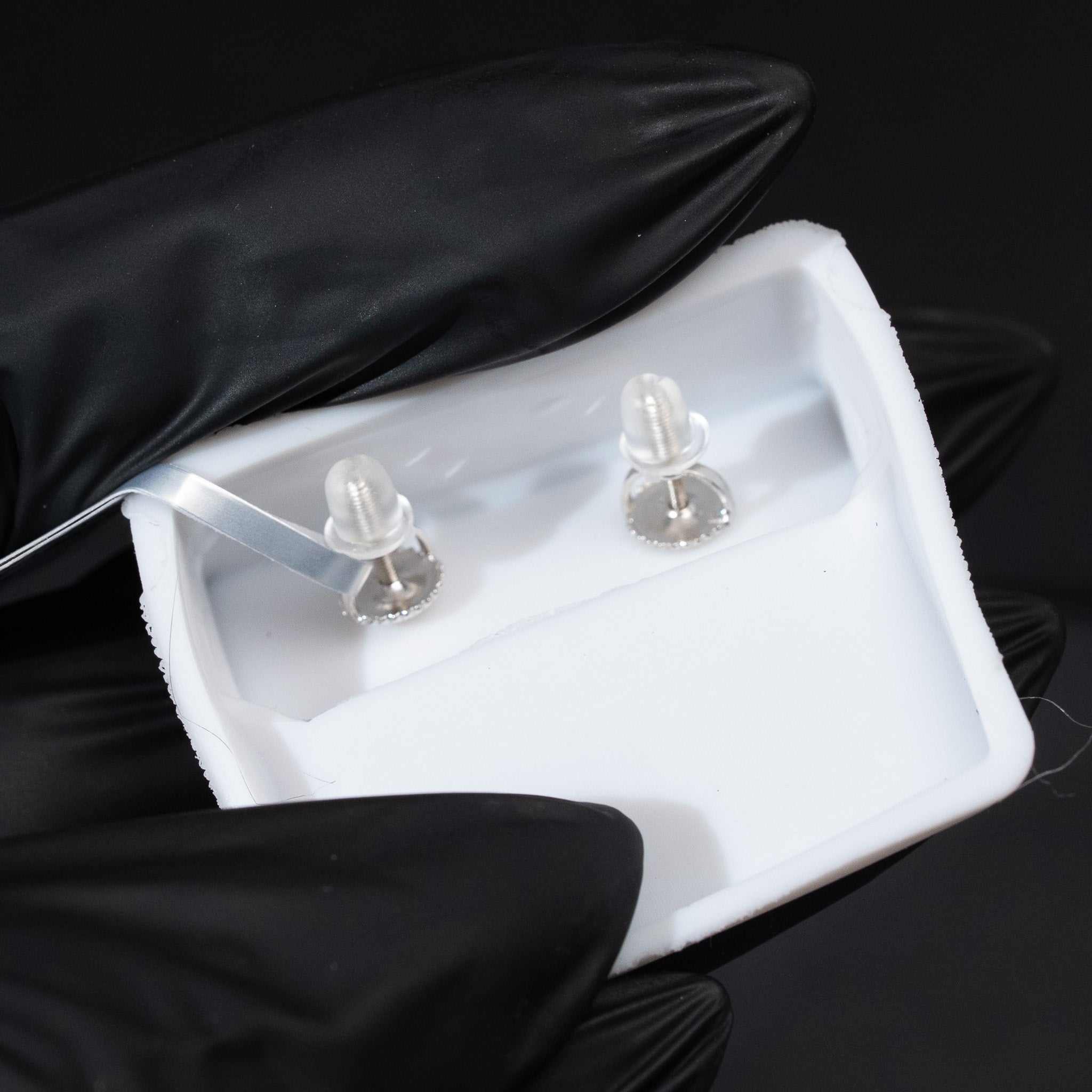 Moissanite Round Stud Earrings 925 Sterling Silver Screw Back