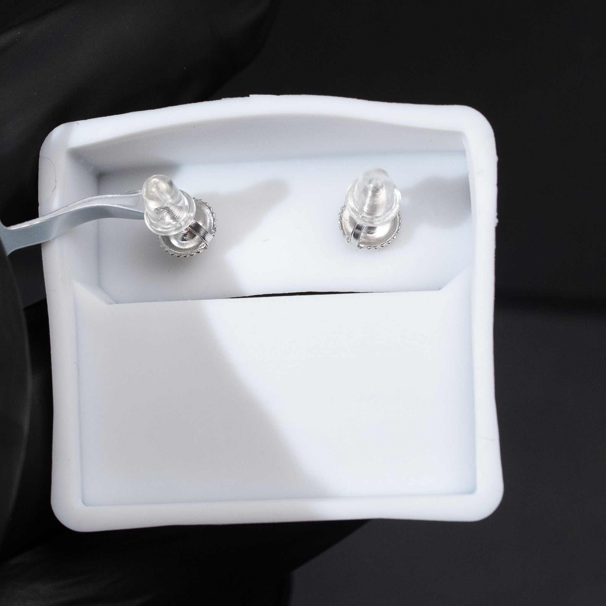 Moissanite Heart Stud Earrings 925 Sterling Silver Screw Back