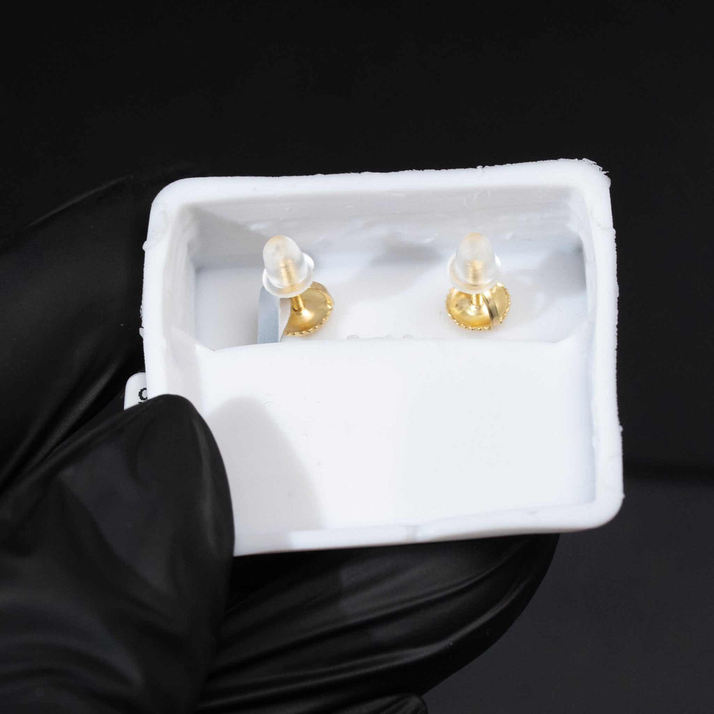 Moissanite Round Nugget Stud Earrings 925 Sterling Silver Screw Back