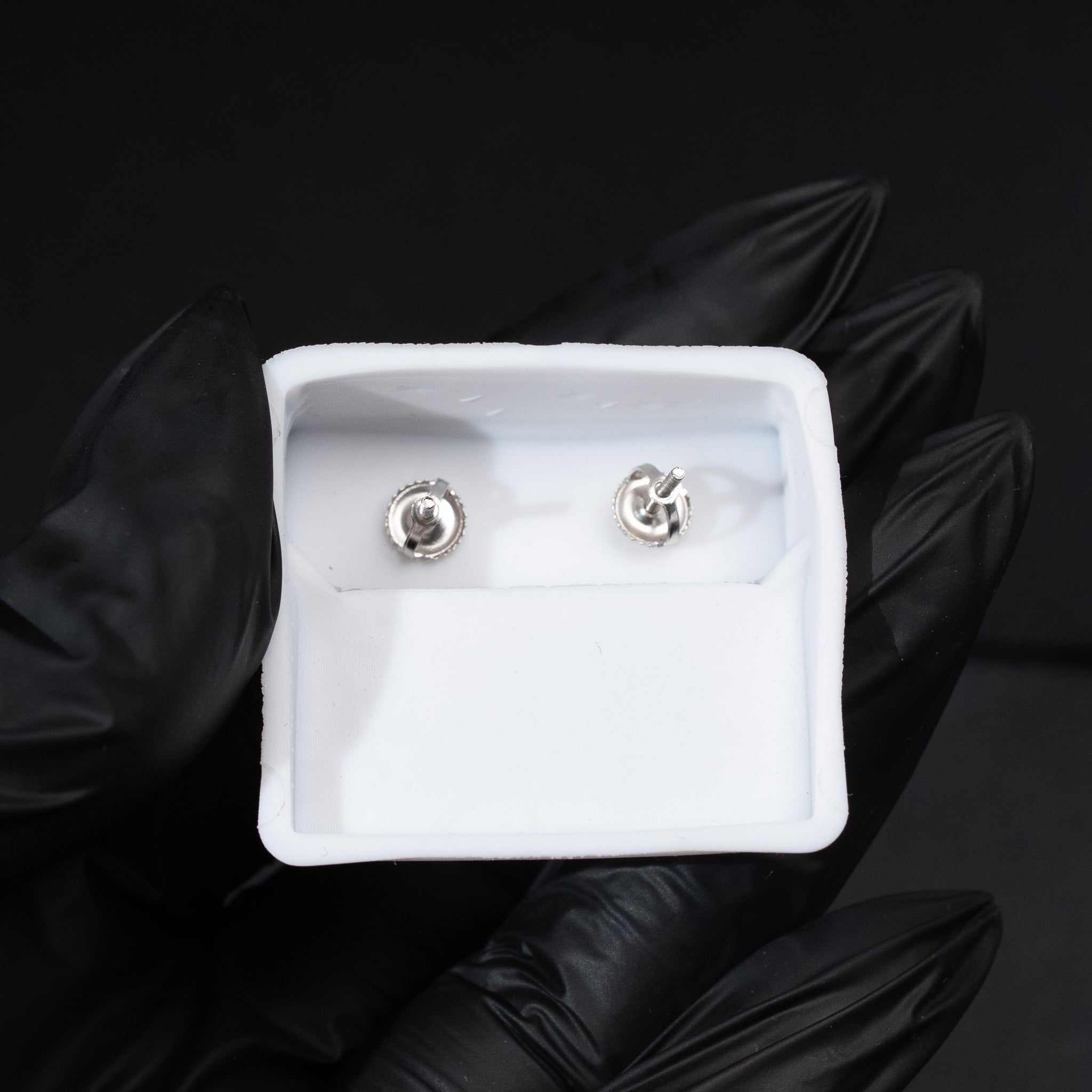 Moissanite Square Screw Back Stud Earrings 925 Sterling Silver