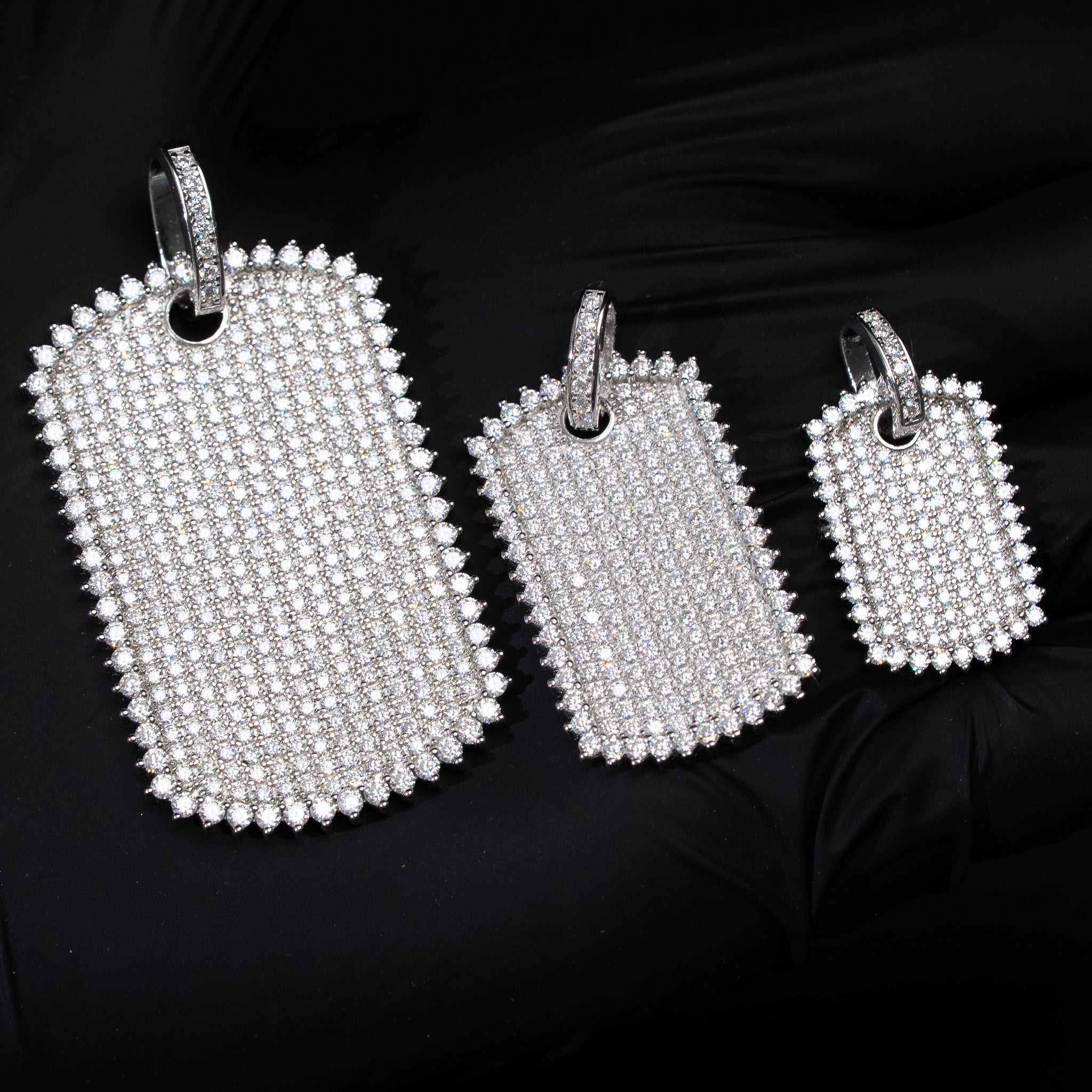 Moissanite Dog Tag Pendant – Iced Out 925 Sterling Silver Jewelry