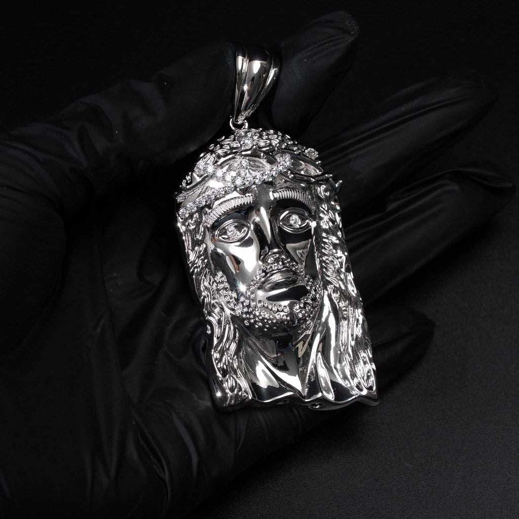 Real 925 Sterling Silver Jesus Head Piece Pendant - 3 sizes
