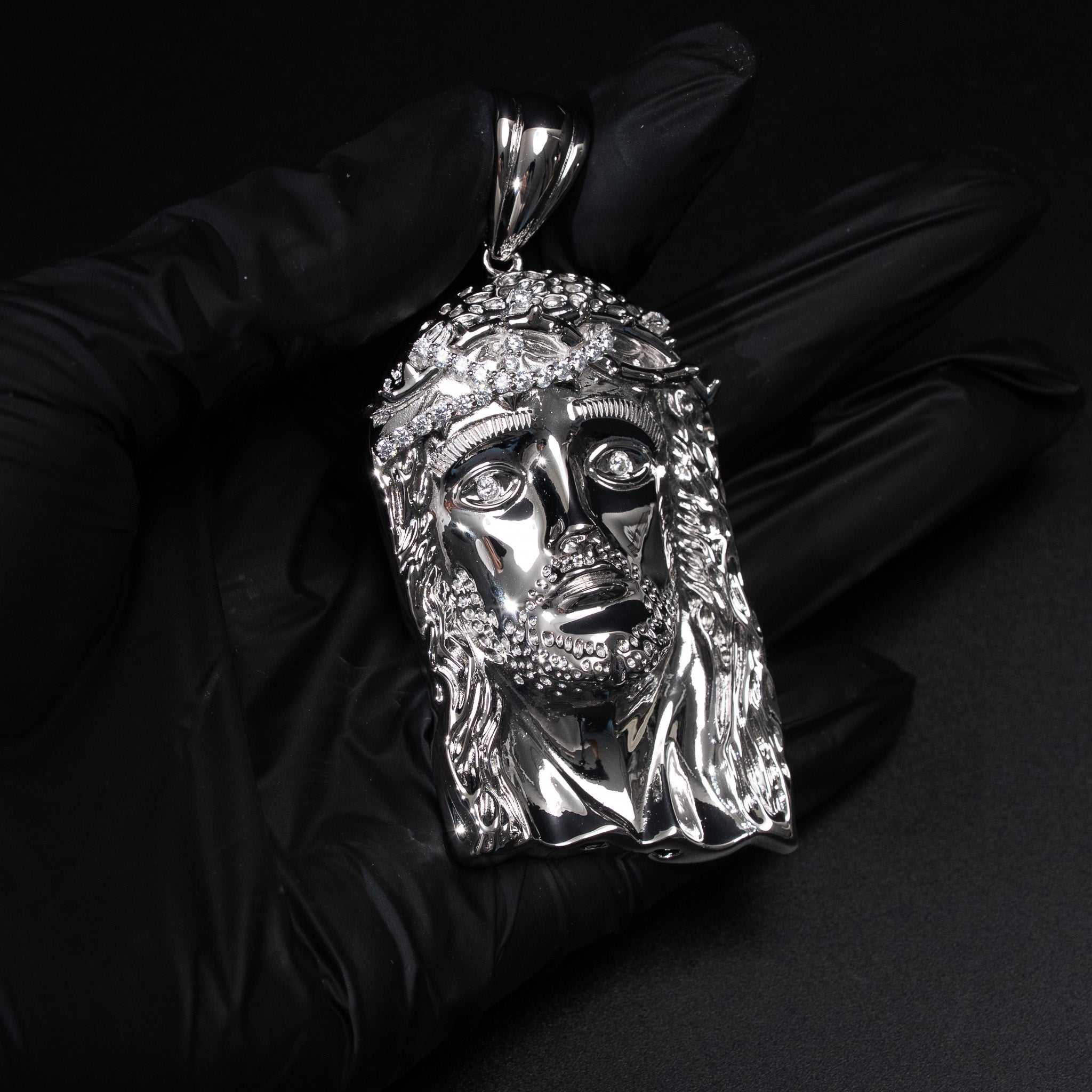 Real 925 Sterling Silver Jesus Head Piece Pendant - 3 sizes