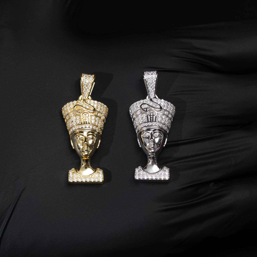 Nefertiti Pendant Moissanite 925 Sterling Silver Egyptian Queen