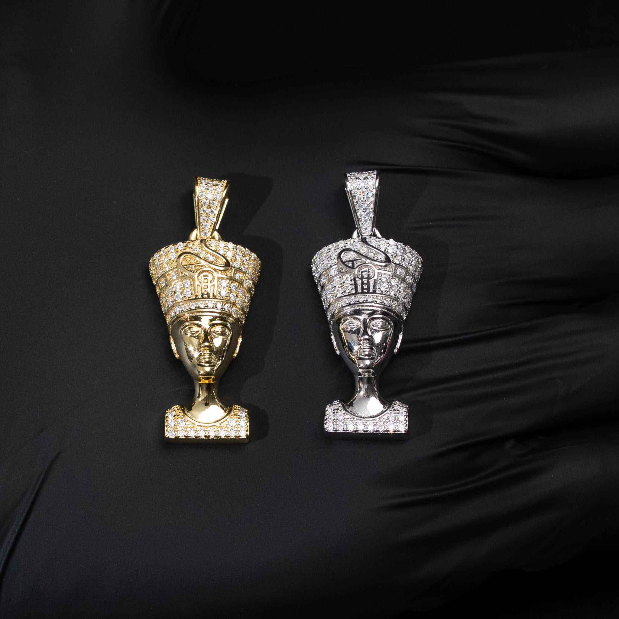 Nefertiti Pendant Moissanite 925 Sterling Silver Egyptian Queen