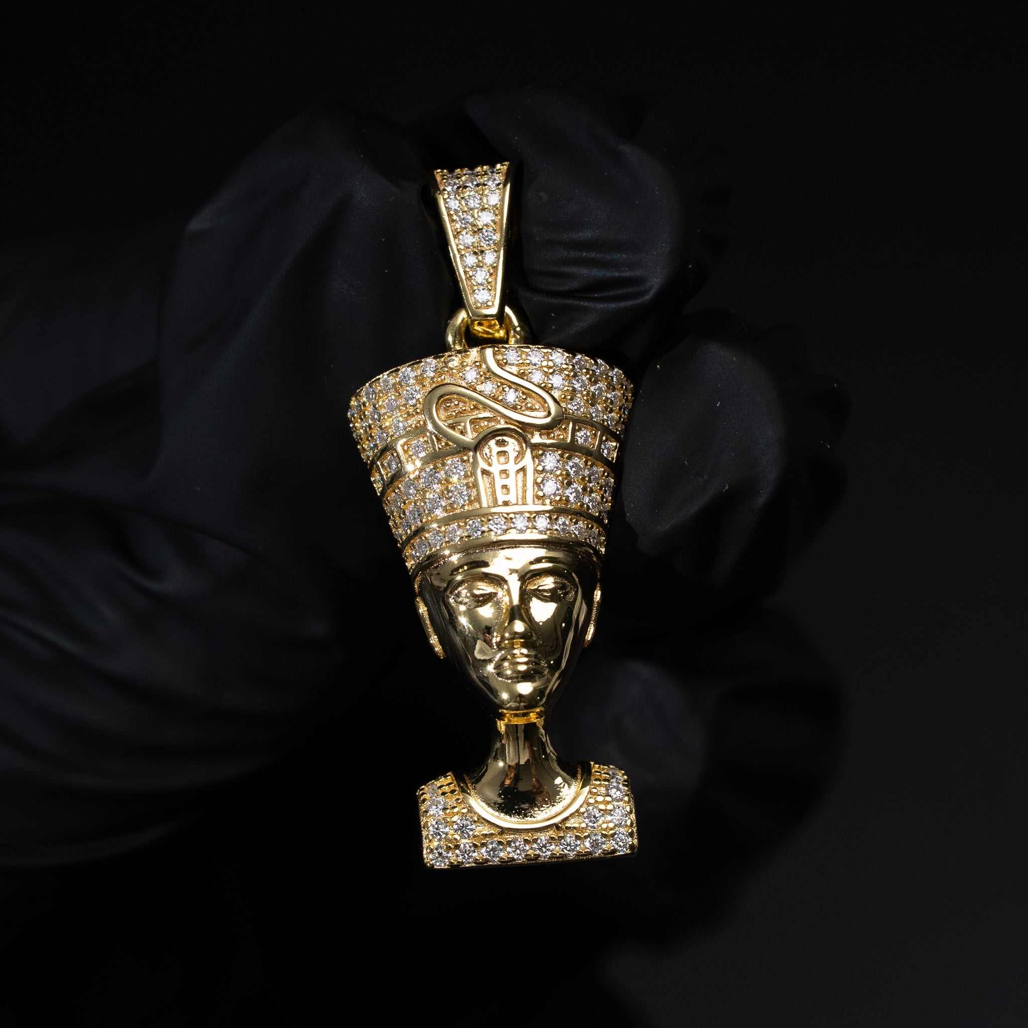 Nefertiti Pendant Moissanite 925 Sterling Silver Egyptian Queen