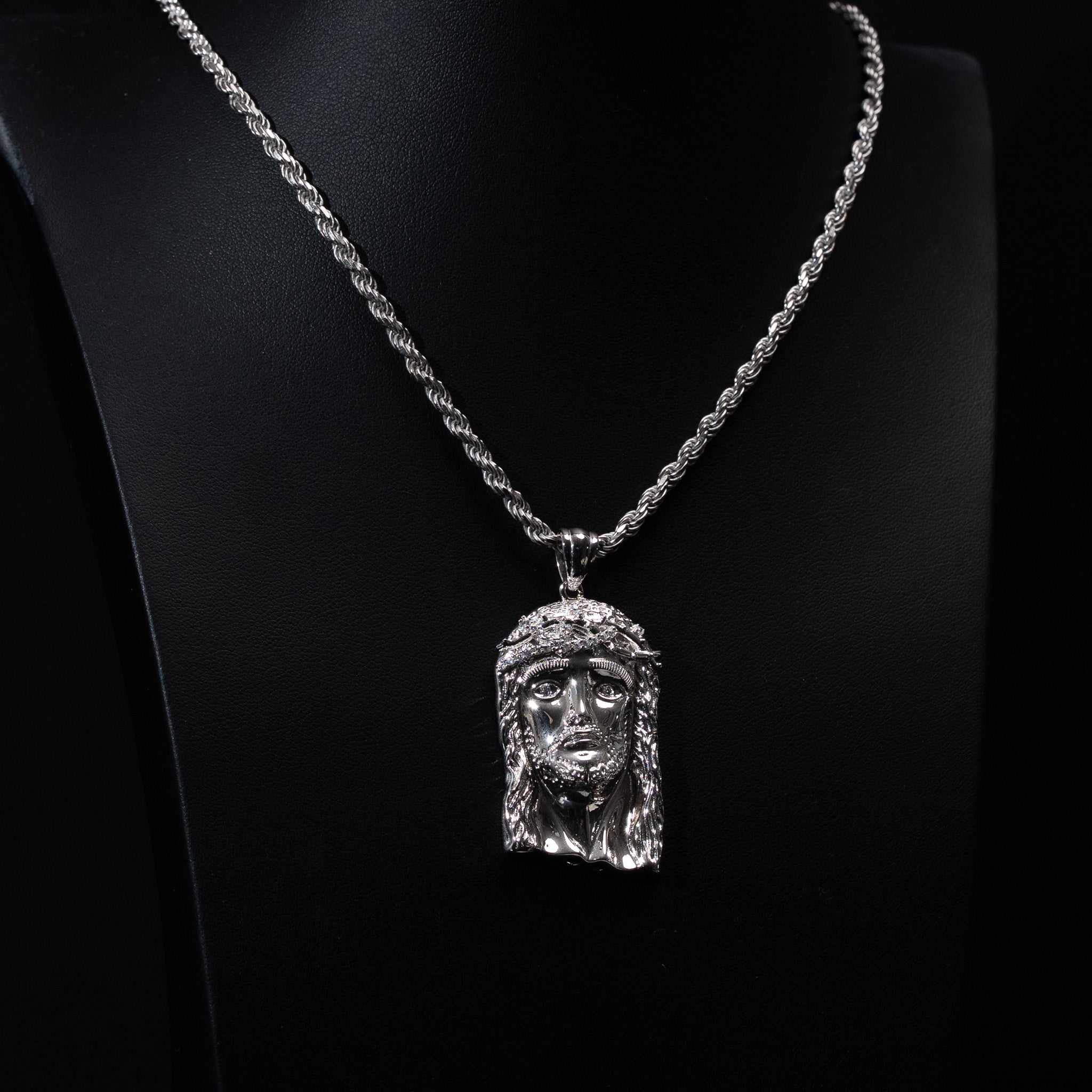 Real 925 Sterling Silver Jesus Head Piece Pendant - 3 sizes