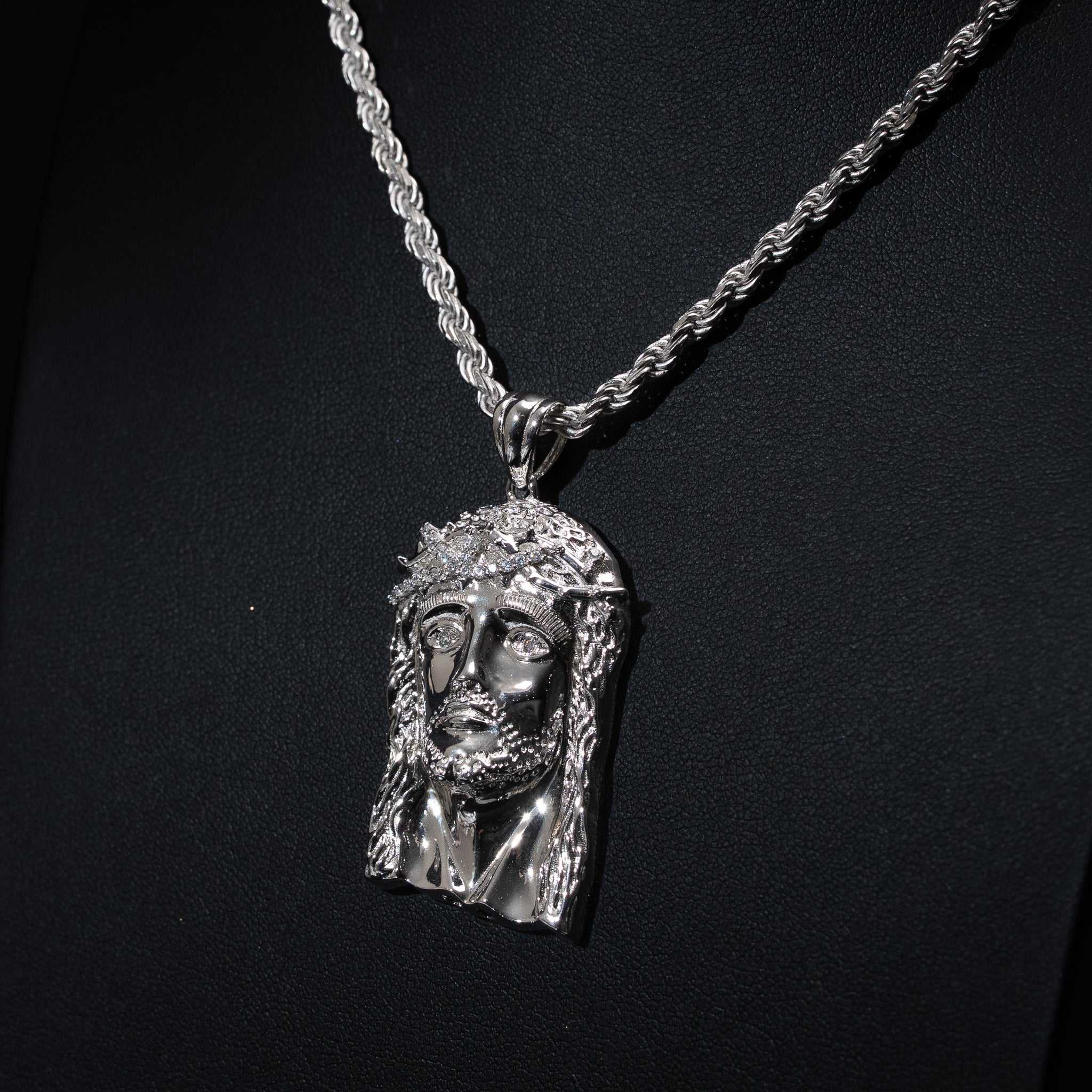 Real 925 Sterling Silver Jesus Head Piece Pendant - 3 sizes