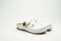 Women’s Leather Orthopedic Clogs with Adjustable Buckle Strap