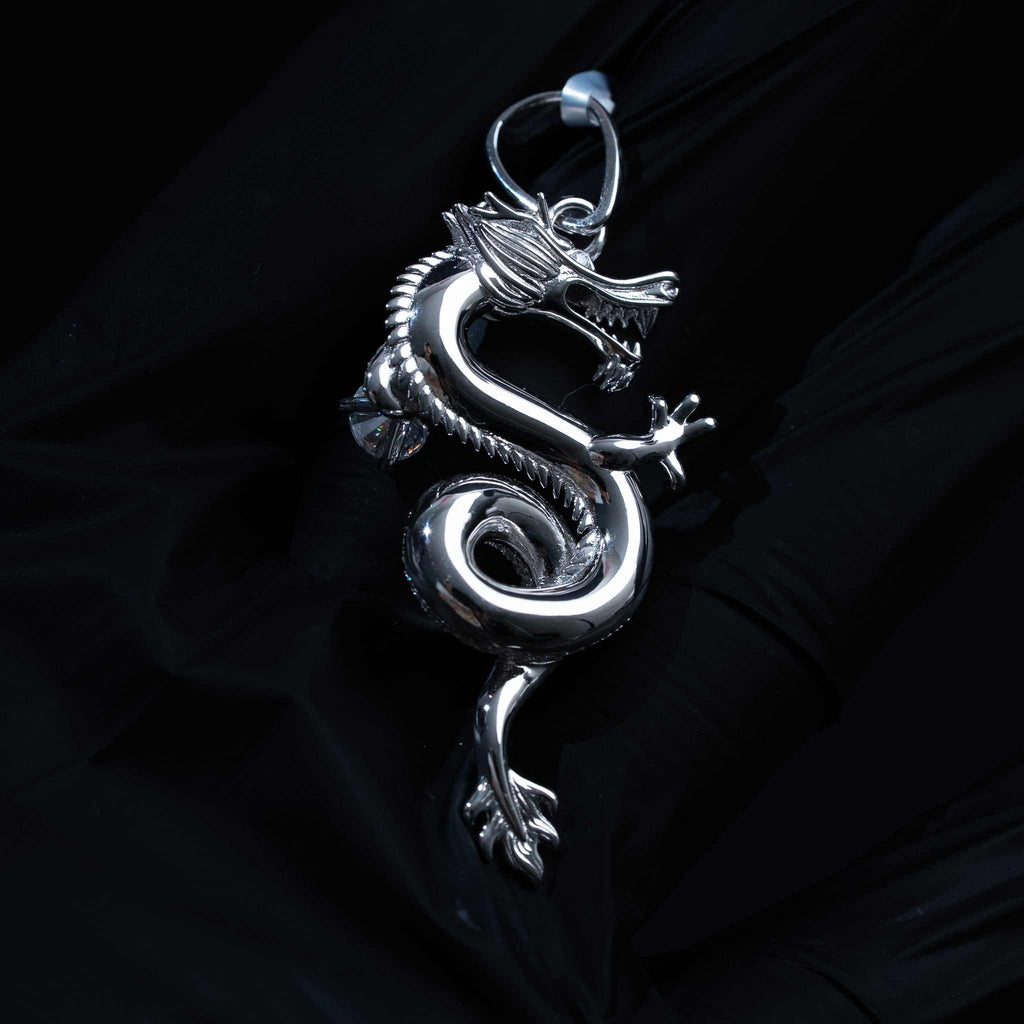 Moissanite Dragon Pendant Iced 925 Sterling Silver