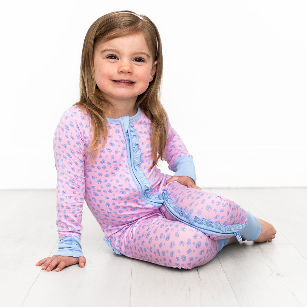 Lillian Leopard Bamboo Ruffle Convertible Footie