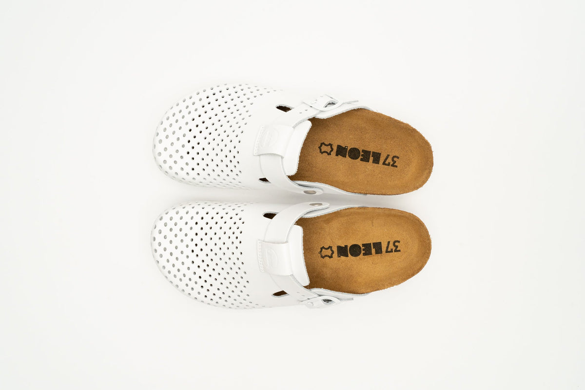 Women’s Perforated Leather Orthopedic Clog with Cork Footbed - Image 6