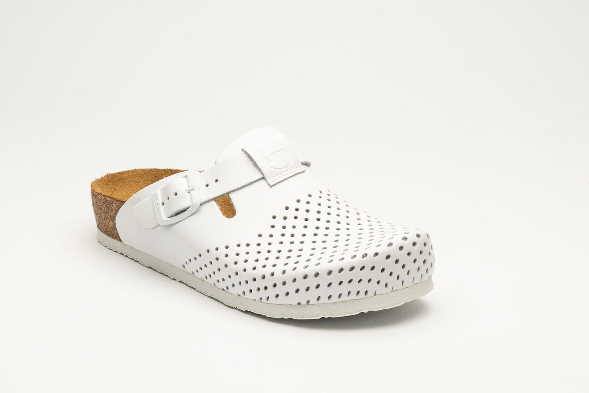 Women’s Perforated Leather Orthopedic Clog with Cork Footbed - Image 4