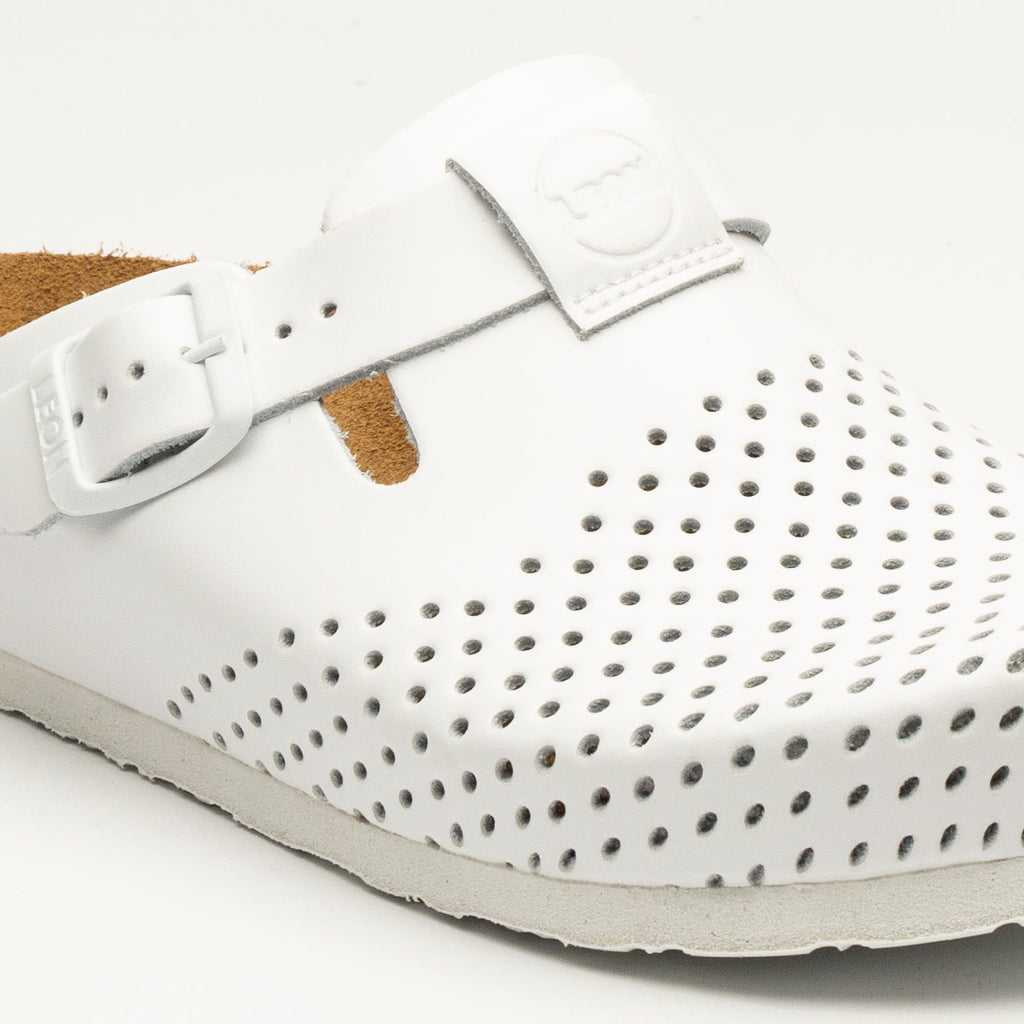 Women’s Perforated Leather Orthopedic Clog with Cork Footbed - Image 5