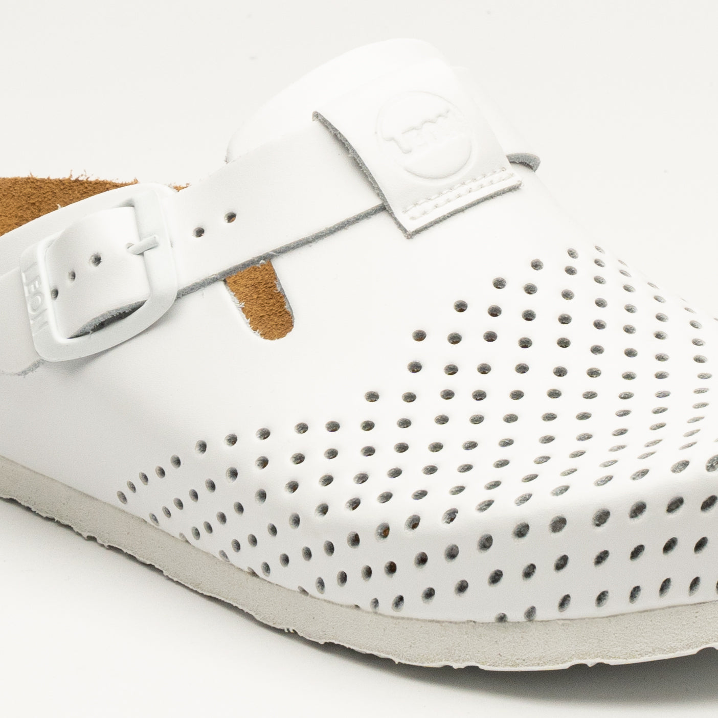 Women’s Perforated Leather Orthopedic Clog with Cork Footbed - Image 5