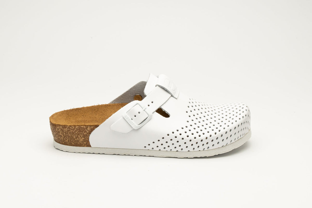 Women’s Perforated Leather Orthopedic Clog with Cork Footbed - Image 3