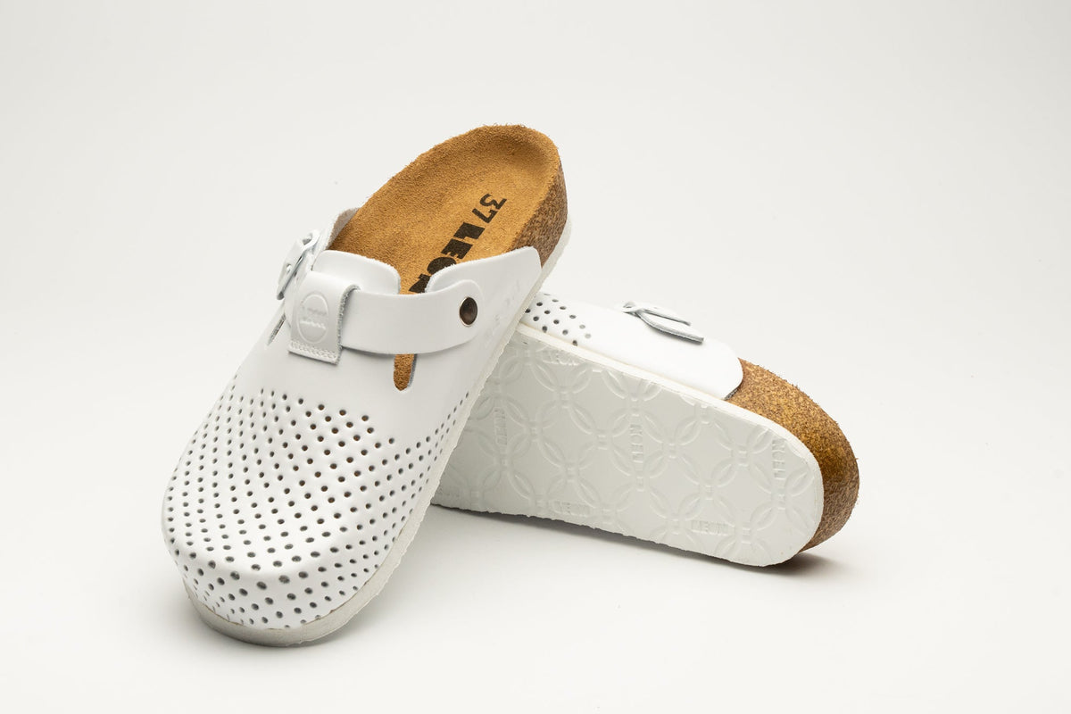 Women’s Perforated Leather Orthopedic Clog with Cork Footbed - Image 2