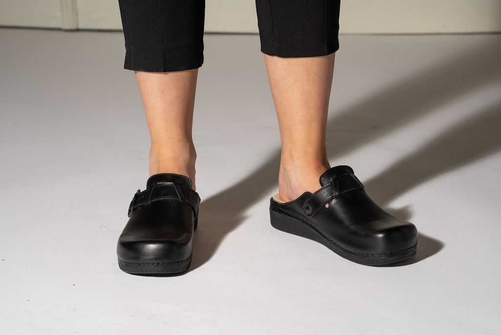 Women's Genuine Leather Professional Clog with Massage Gel Insole - Image 9