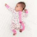 Lavender Unicorns Bamboo Ruffle Convertible Footie