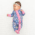 Lavender Rainbows Bamboo Ruffle Convertible Footie
