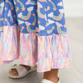 Lavender Rainbows Bamboo Ruffle Spin Dress