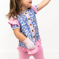 Lavender Rainbows Bamboo Short Sleeve Tunic Top