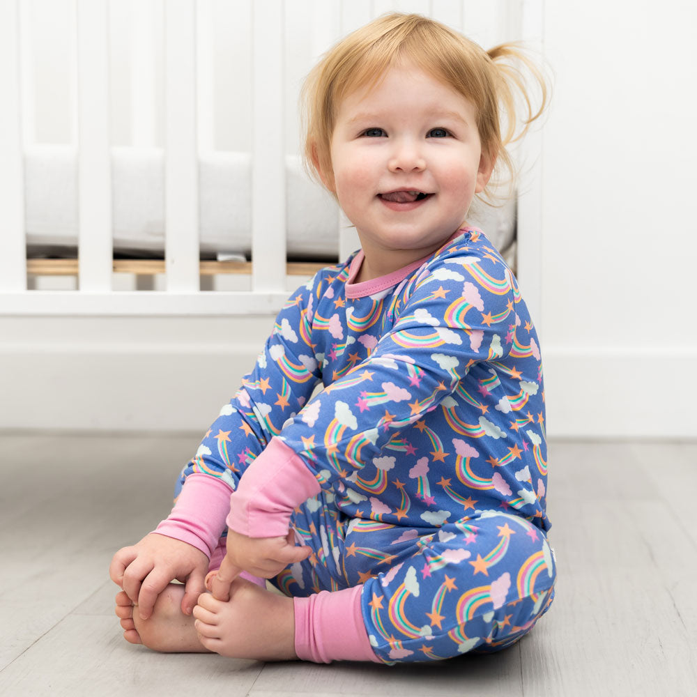 Lavender Rainbows Bamboo 2-Piece Long Sleeve Set