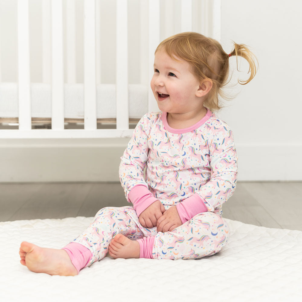 Lavender Unicorns Bamboo 2-Piece Long Sleeve Set