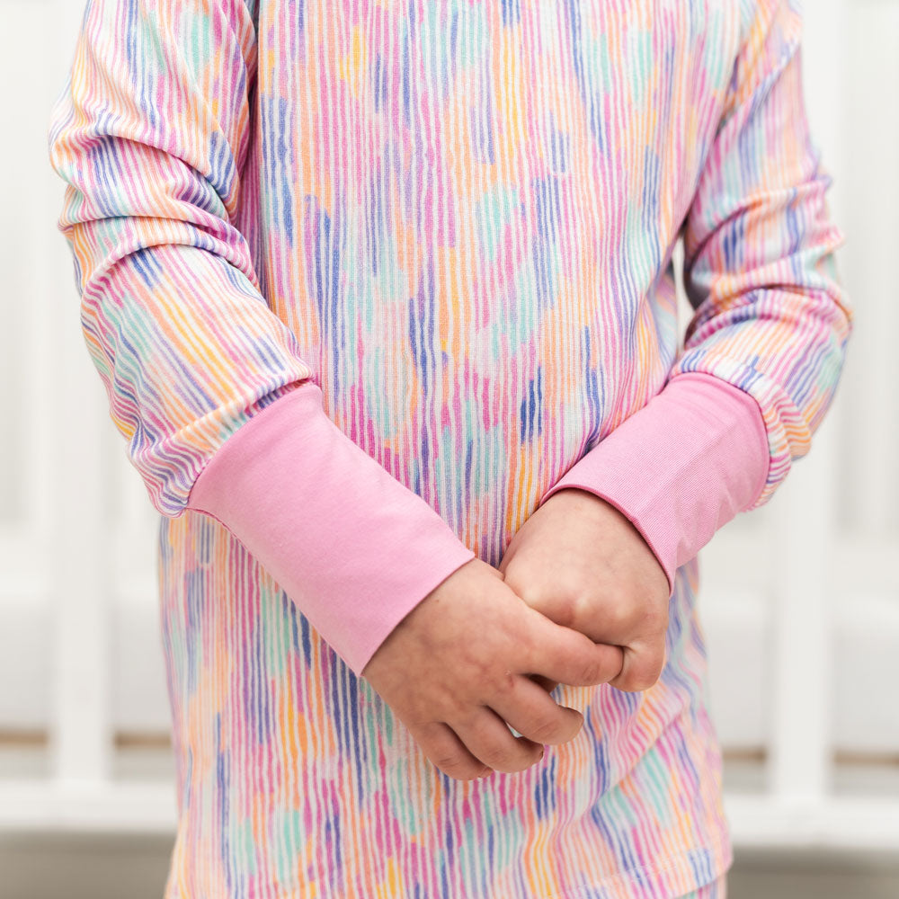 Lavender Stripes Bamboo 2-Piece Long Sleeve Set