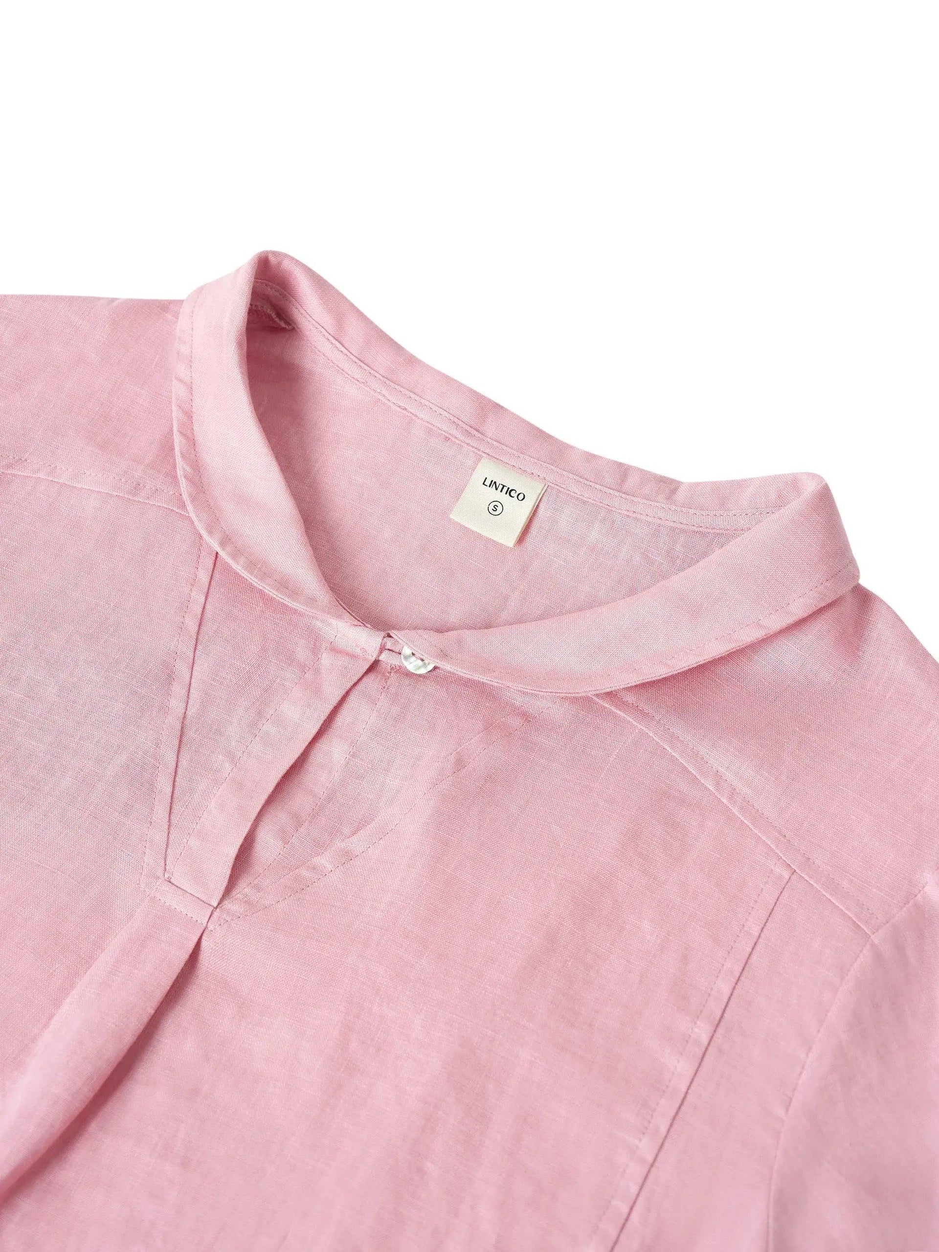 Jade Linen V-Neck Half Sleeve Top