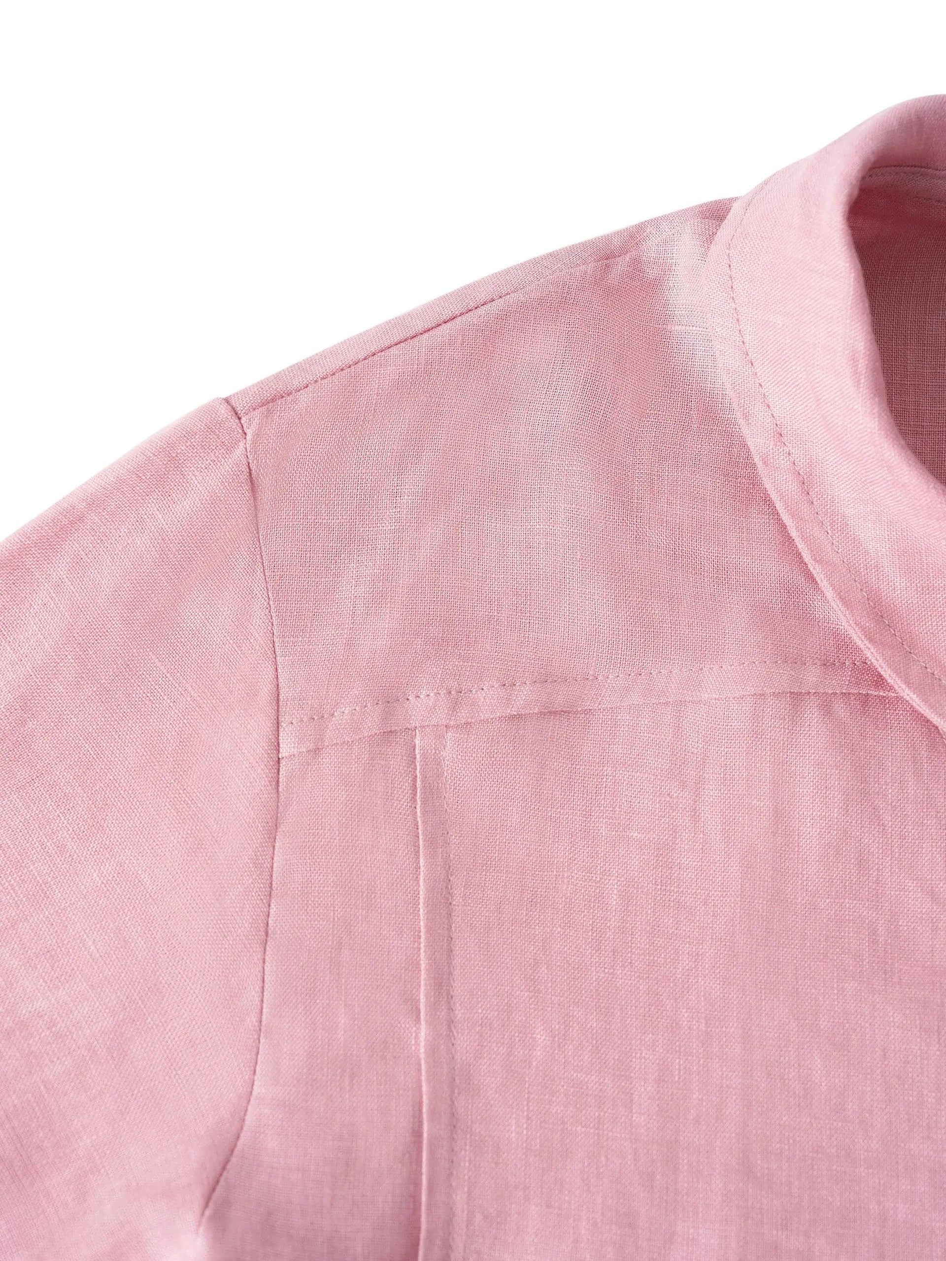 Jade Linen V-Neck Half Sleeve Top