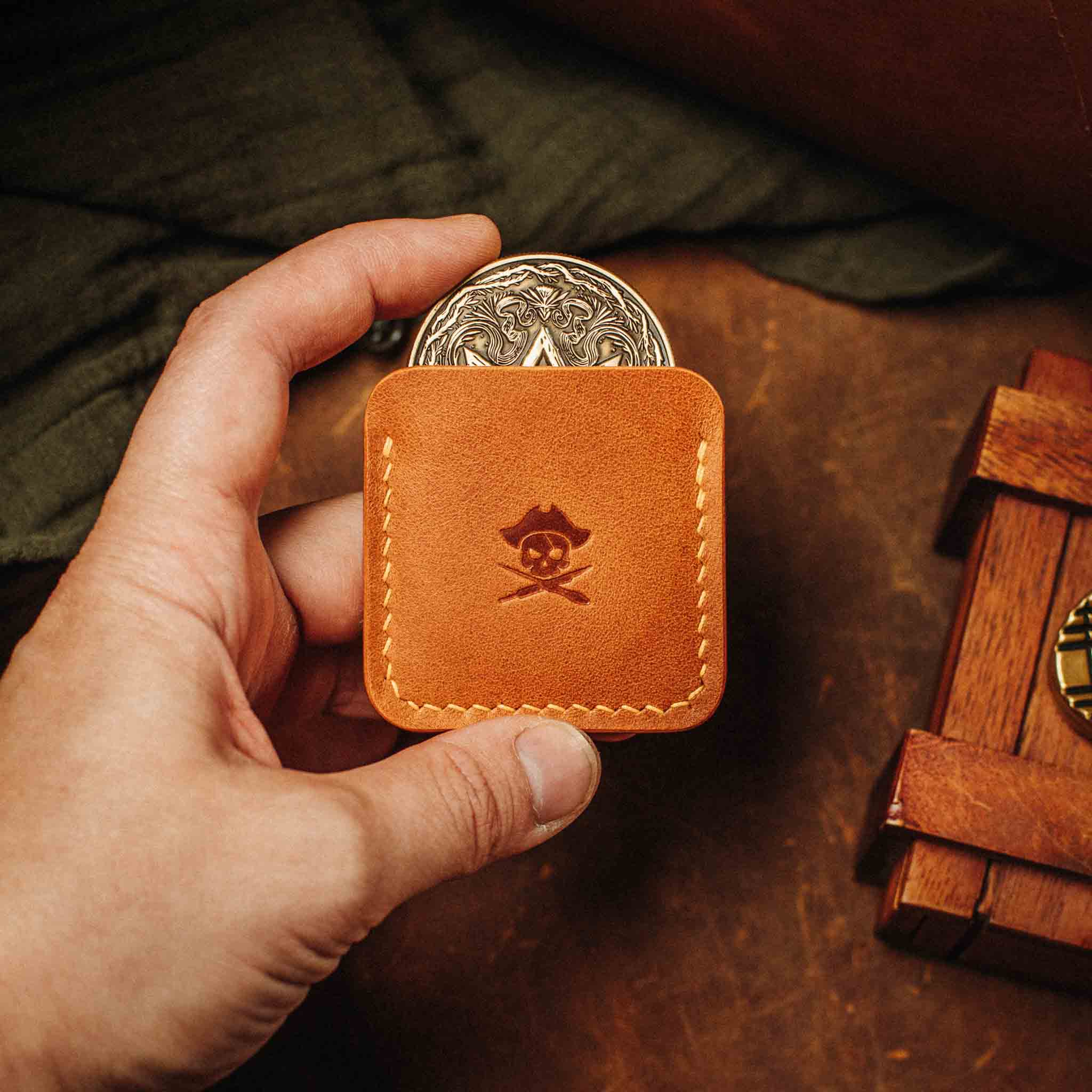 Challenge Coin Holder - Peso Pocket v3 | Leather Coin Case | Handcrafted EDC