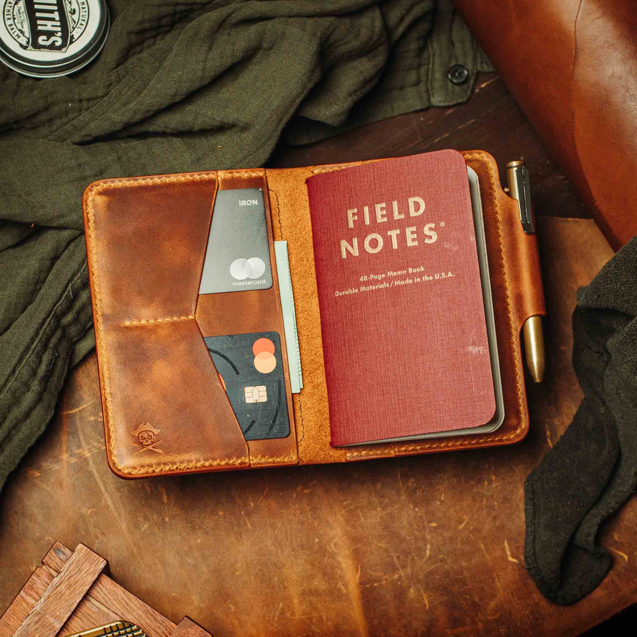 Passport Travel Wallet - Quartermaster v2 | Leather Velcro Organizer | Field Notes Holder