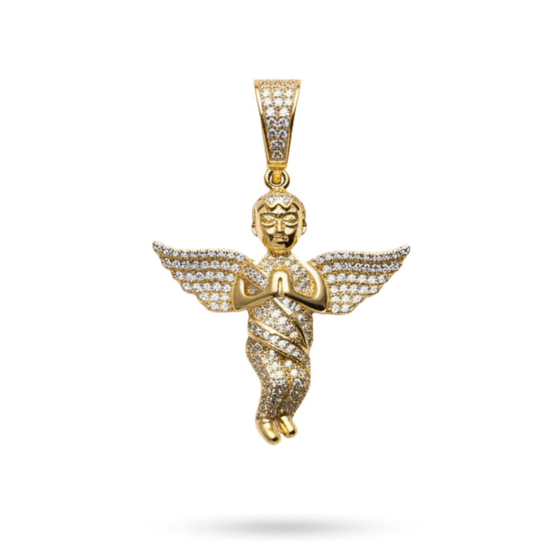 Praying Baby Angel Moissanite 925 Sterling Silver Pendant