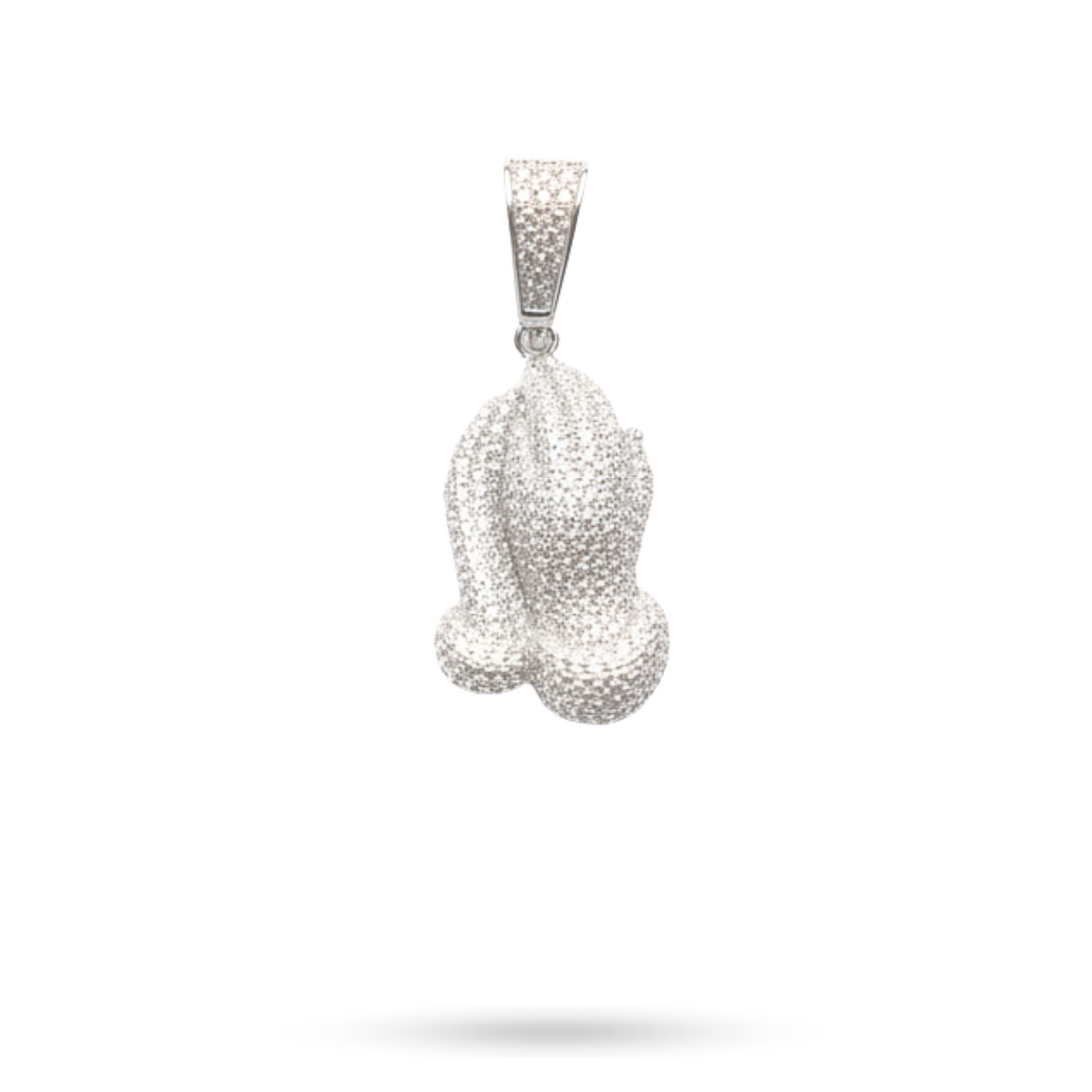 Moissanite 925 Silver Praying Hands Pendant