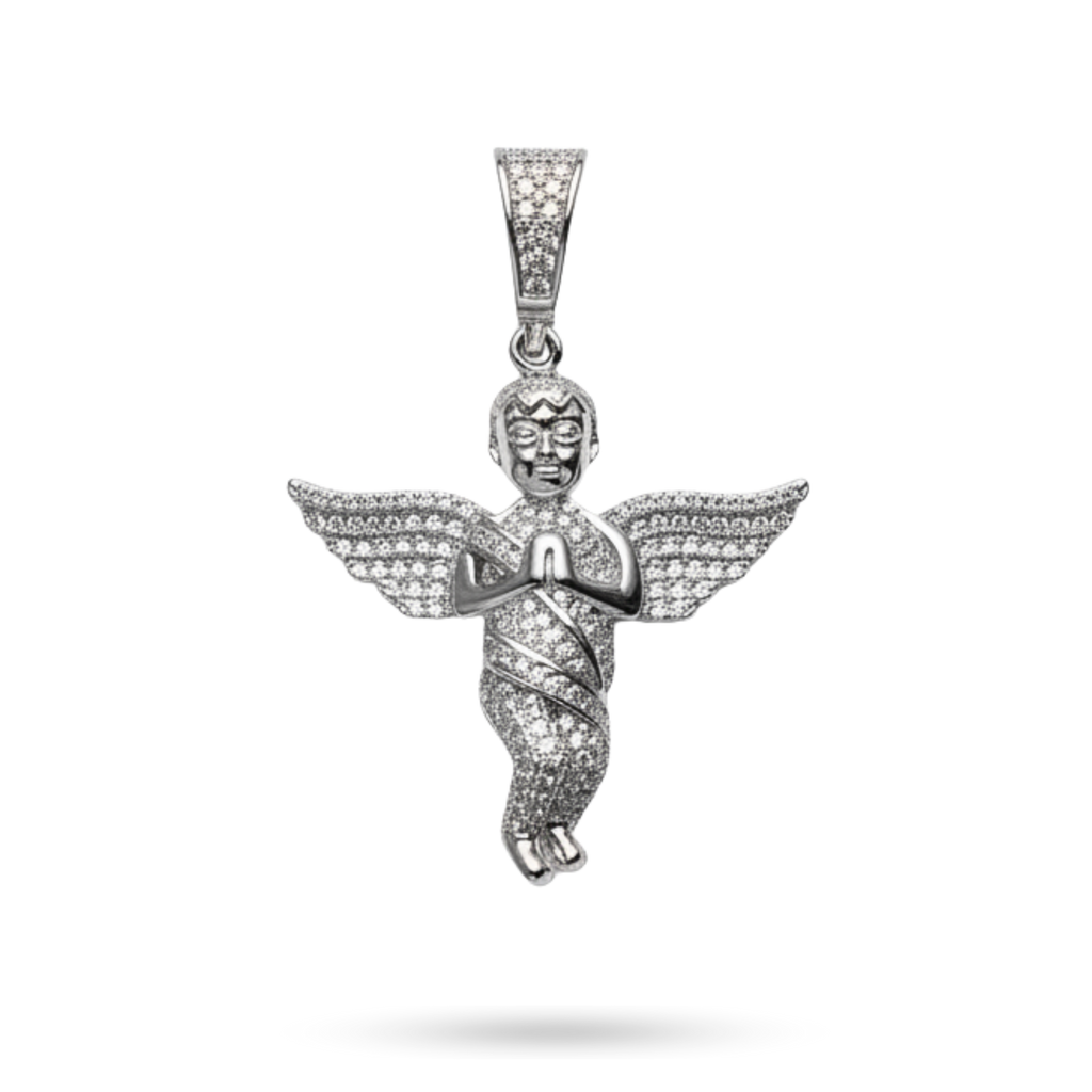 Praying Baby Angel Moissanite 925 Sterling Silver Pendant