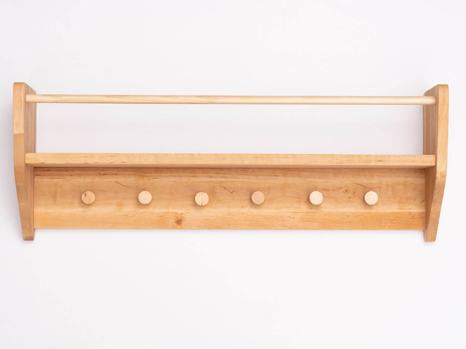 Nursery Wall Shelf with Hooks - Space-Saving Storage