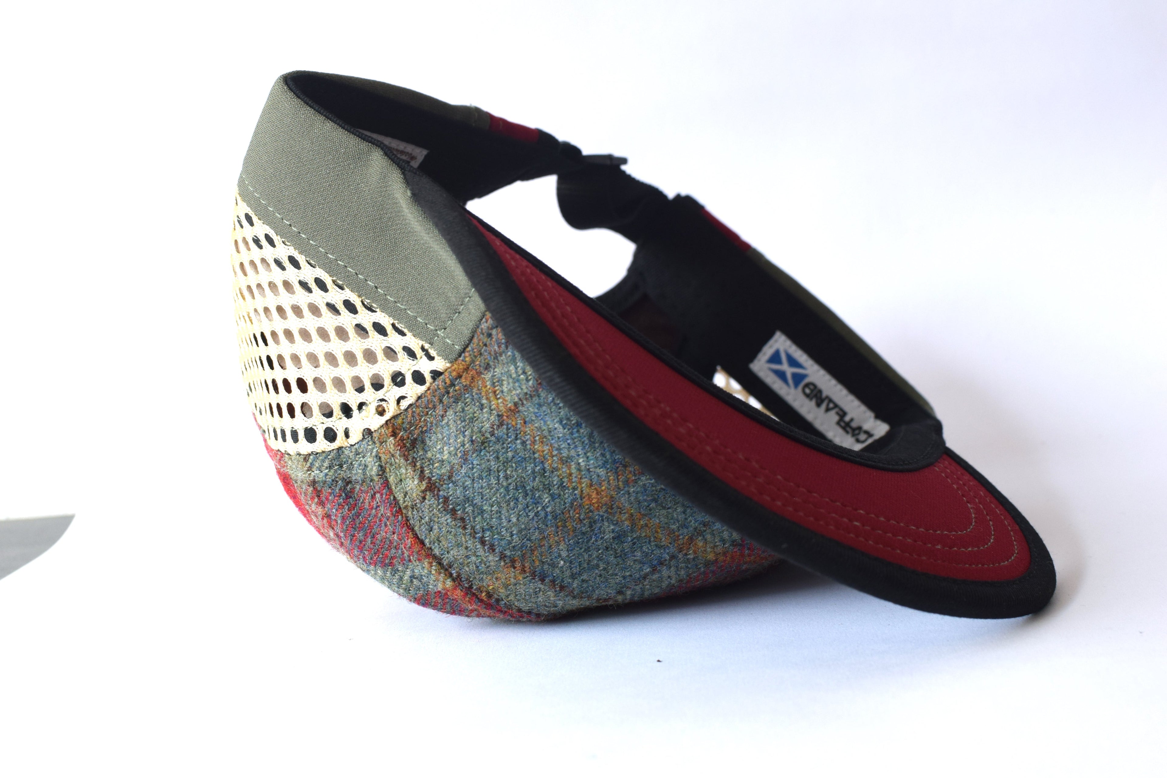 Scosia Plaid Rojo Eight Panel Sport Hat (sb)