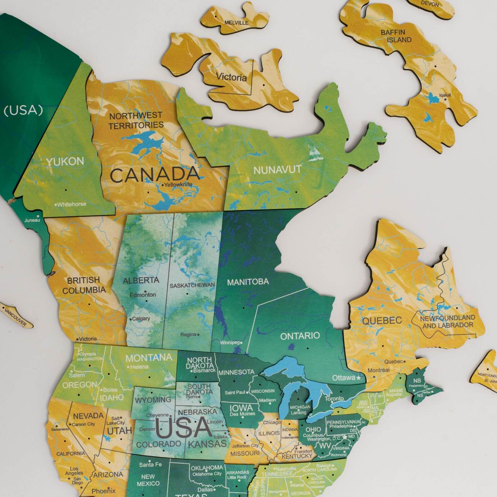 3D Wooden World Map Wall Decor for Travelers